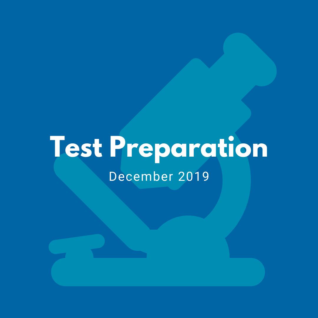 December 2019 Newsletter about Test Preparation
